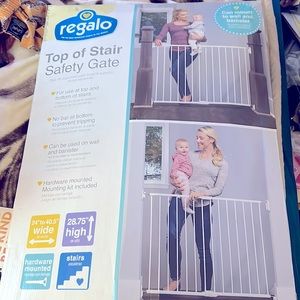 Baby top of stairs gate